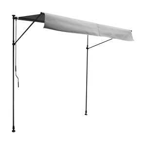 Store banne pour balcon chene 2×1,2m - toile grise, structure grise