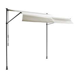 Store banne pour balcon chene 2×1,2m - toile beige, structure grise