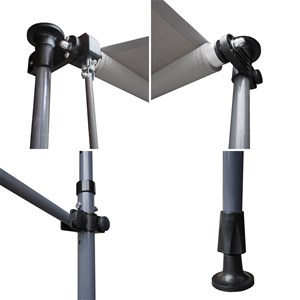 Store banne chene 3×1,2m pour balcon - toile et structure grises