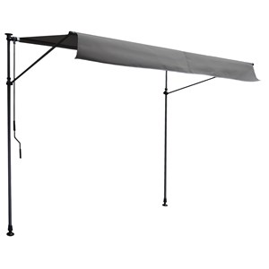 Store banne chene 3×1,2m balcon - toile anthracite, structure grise