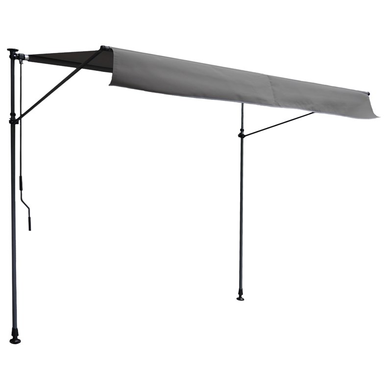 Store banne chene 3×1,2m balcon - toile anthracite, structure grise