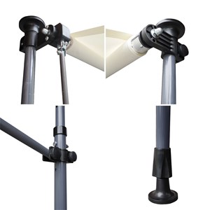 Store banne chene 3×1,2m pour balcon - toile beige, structure grise