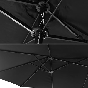 Parasol double 2,7x4,6m linai noir