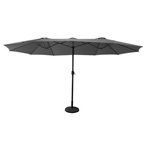 Parasol double 2,7x4,6m linai gris