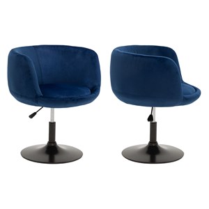 Tabouret de bar en velours bleu nolan