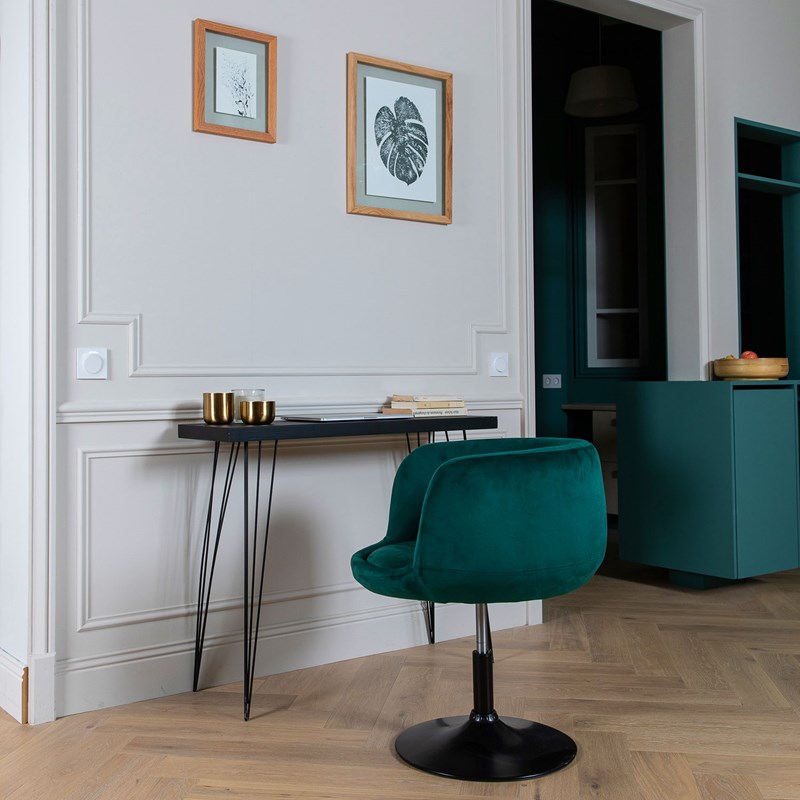 Tabouret de bar en velours vert nolan