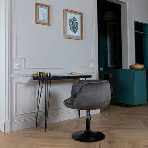 Tabouret de bar en velours gris nolan