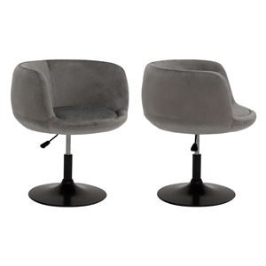 Tabouret de bar en velours gris nolan