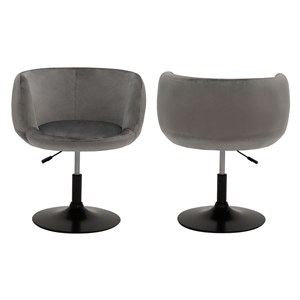 Tabouret de bar en velours gris nolan
