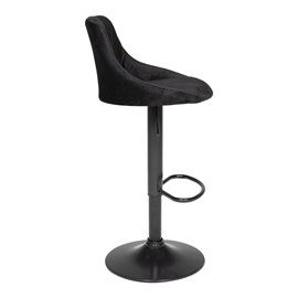 Lot de 2 tabourets de bar en velours noir robin