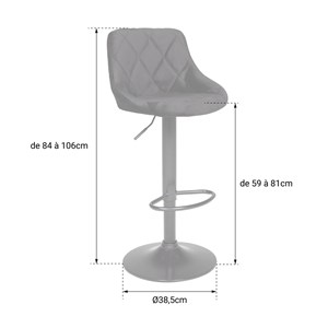 Lot de 2 tabourets de bar en velours noir robin