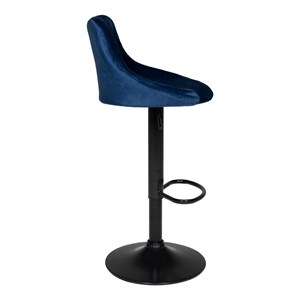 Tabouret de bar en velours bleu robin