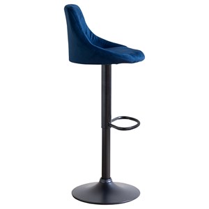 Tabouret de bar en velours bleu robin