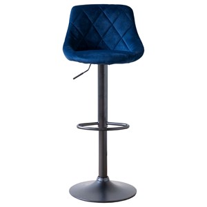 Tabouret de bar en velours bleu robin