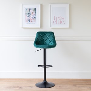 Tabouret de bar en velours vert robin