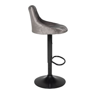Tabouret de bar en velours gris robin