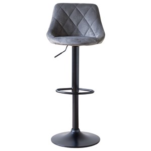 Tabouret de bar en velours gris robin