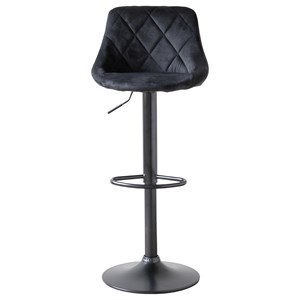 Tabouret de bar en velours noir robin