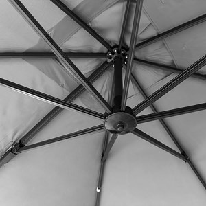 Parasol déporté molokai carré 3x3m gris + housse