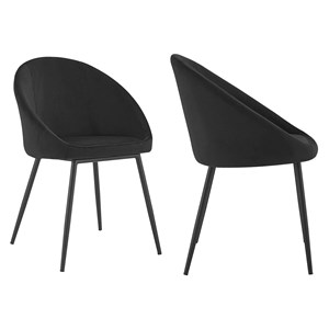 Lot de 2 chaises vintage diane velours noir