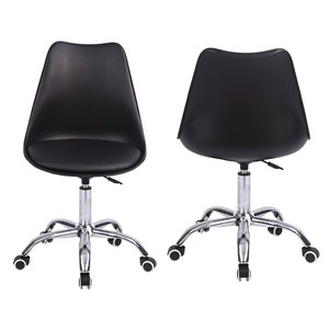 Chaise de bureau réglable en hauteur noire anne