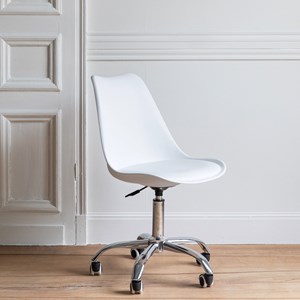 Chaise de bureau réglable en hauteur blanche anne