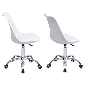 Chaise de bureau réglable en hauteur blanche anne