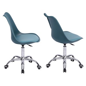 Chaise de bureau réglable en hauteur bleue anne