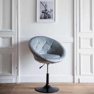 Tabouret de bar en velours gris edgar