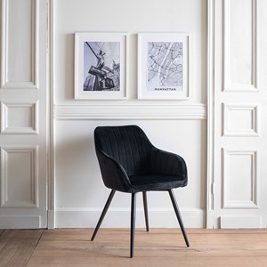 Chaise en velours bertille noire