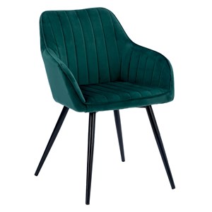 Chaise en velours bertille verte