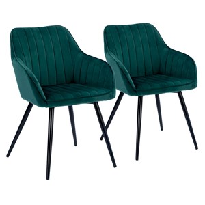 Lot de 2 chaises en velours bertille vertes