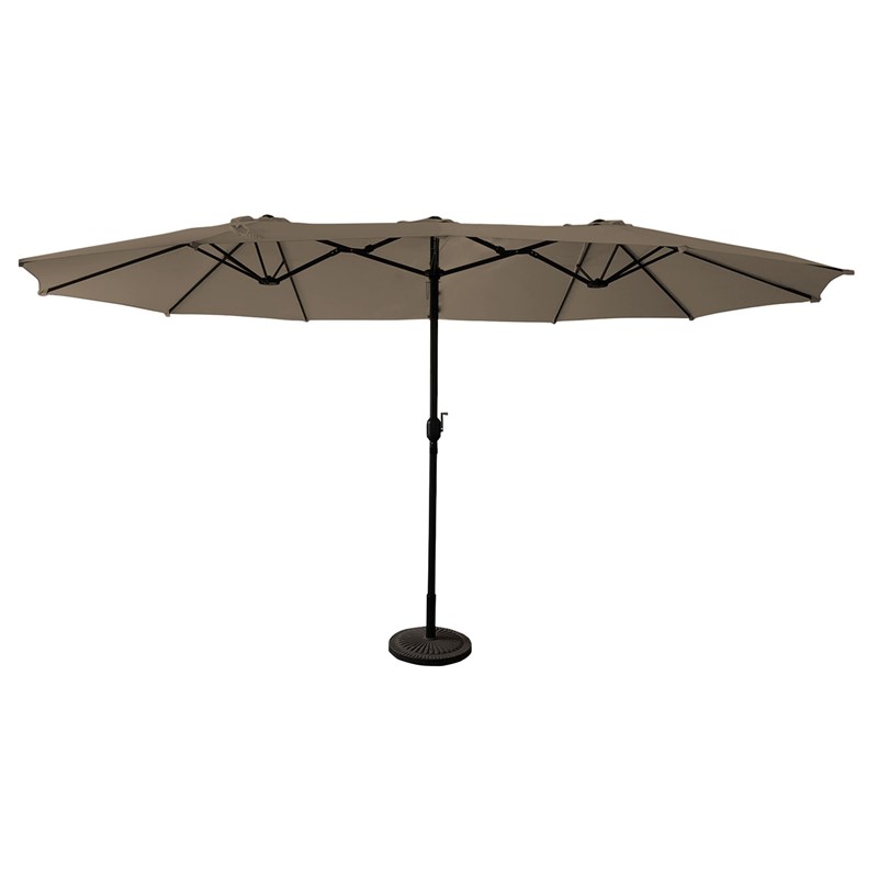 Parasol double 2,7x4,6m linai taupe