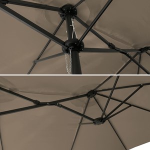 Parasol double 2,7x4,6m linai taupe