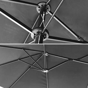 Parasol double 2x4m linai gris