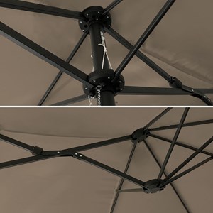 Parasol double 2x4m linai taupe