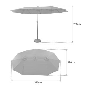 Parasol double 2x4m linai taupe