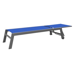 Bain de soleil barbados en textilène bleu foncé - aluminium anthracite