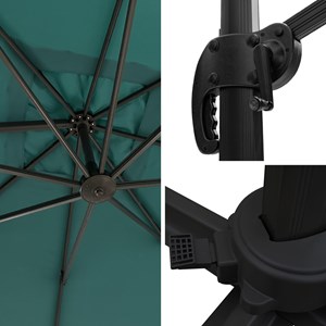 Parasol déporté molokai carré 3x3m bleu + housse