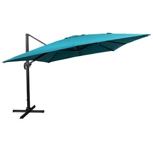 Parasol déporté molokai carré 3x3m bleu + housse