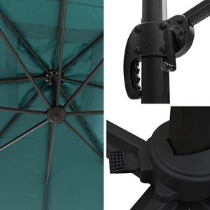 Parasol déporté molokai rectangulaire 3x4m bleu + housse