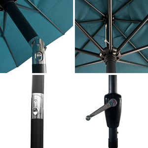 Parasol droit hapuna rond 3,30m de diamètre bleu