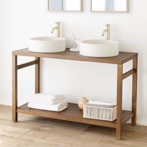 Meuble sous vasque en teck massif 120cm dewi