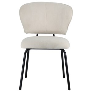 Lot de 2 chaises en velours côtelé beige nilsa
