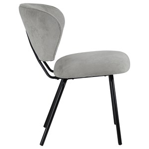 Lot de 2 chaises en velours côtelé gris clair nilsa