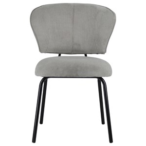 Lot de 2 chaises en velours côtelé gris clair nilsa