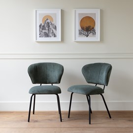 Lot de 2 chaises en velours côtelé vertes nilsa