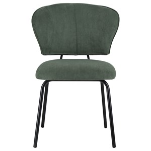 Lot de 2 chaises en velours côtelé vertes nilsa