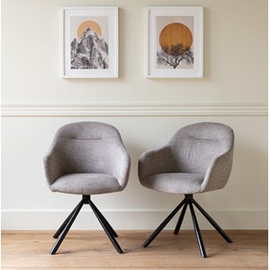 Lot de 2 chaises en tissu gris saffi