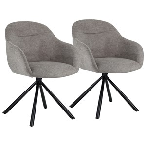 Lot de 2 chaises en tissu gris saffi